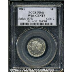 1883 5C With Cents PR66 PCGS.
