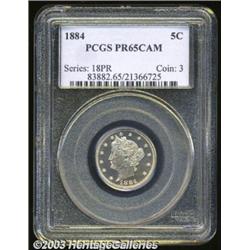 1884 5C PR65 Cameo PCGS.