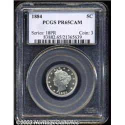 1884 5C PR65 Cameo PCGS.