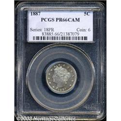 1887 5C PR66 Cameo PCGS.