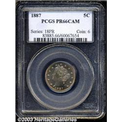 1887 5C PR66 Cameo PCGS.