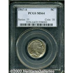 1917-S 5C MS64 PCGS.