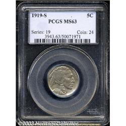 1919-S 5C MS63 PCGS.