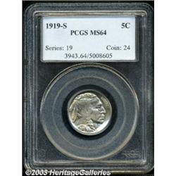 1919-S 5C MS64 PCGS.