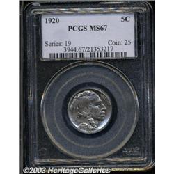 1920 5C MS67 PCGS.