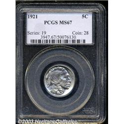 1921 5C MS67 PCGS.