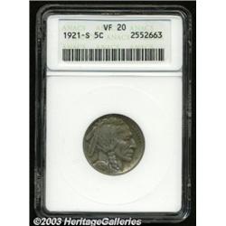 1921-S 5C VF20 ANACS.