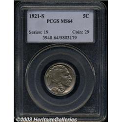 1921-S 5C MS64 PCGS.