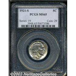 1921-S 5C MS65 PCGS.