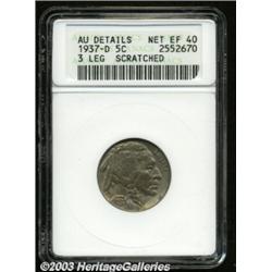 1937-D 5C Three-Legged--Scratched--ANACS.