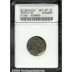 1937-D 5C Three-Legged--Cleaned--ANACS.