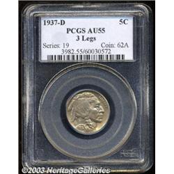 1937-D 5C Three-Legged AU55 PCGS.