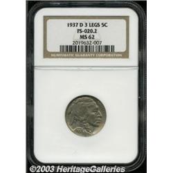 1937-D 5C Three-Legged MS62 NGC.