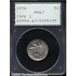 1936 5C Type One--Satin Finish PR67 PCGS.