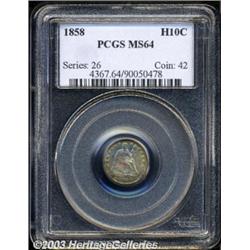 1858 H10C MS64 PCGS.