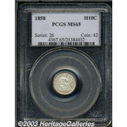 1858 H10C MS65 PCGS.