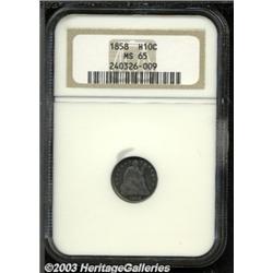 1858 H10C MS65 NGC.