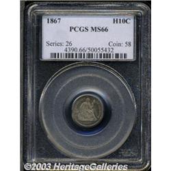 1867 H10C MS66 PCGS.
