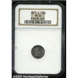 1872-S H10C Mintmark Below Bow MS65 NGC.