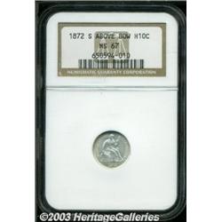1872-S H10C Mintmark Above Bow MS67 NGC.