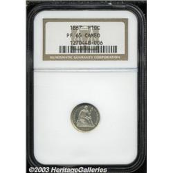 1867 H10C PR65 Cameo NGC.