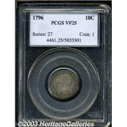1796 10C VF25 PCGS.