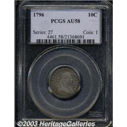 1796 10C AU58 PCGS.