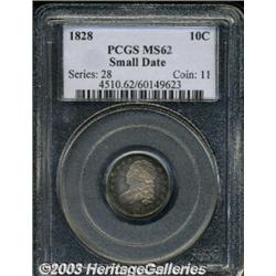 1828 10C Small Date MS62 PCGS.