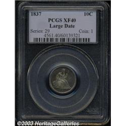 1837 10C Large Date XF40 PCGS.