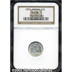 1853 10C Arrows MS66 NGC.