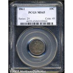 1861 10C MS65 PCGS.