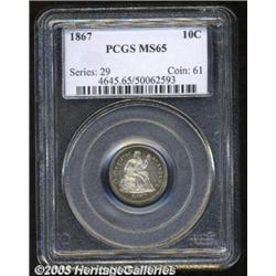 1867 10C MS65 PCGS.