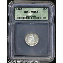 1868 10C MS65 ICG.