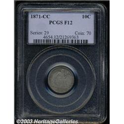 1871-CC 10C Fine 12 PCGS.