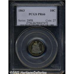 1863 10C PR66 PCGS.