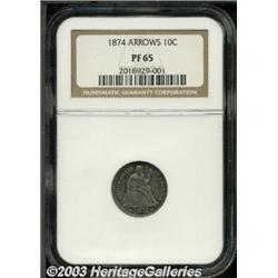 1874 10C Arrows PR65 NGC.