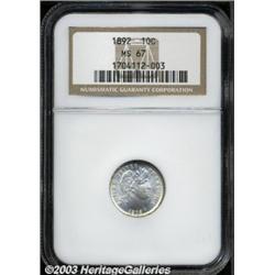 1892 10C MS67 NGC.