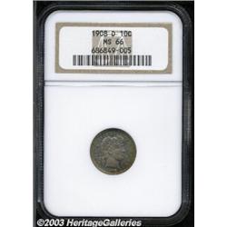 1908-D 10C MS66 NGC.
