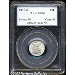 1910-S 10C MS65 PCGS.