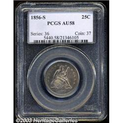 1856-S 25C AU58 PCGS.