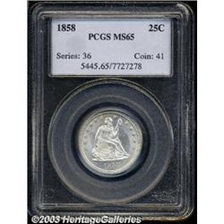 1858 25C MS65 PCGS.