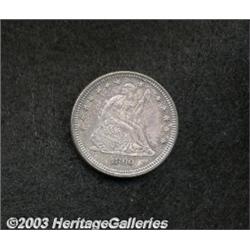 1860 25C AU58 Uncertified.