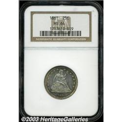 1861 25C MS64 NGC.