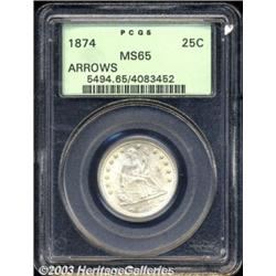 1874 25C Arrows MS65 PCGS.