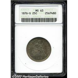 1876-S 25C MS63 ANACS.