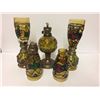Image 1 : 1950'S GERMAN STAINED GLASS OIL LAMPS