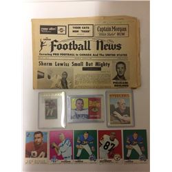 1964 FOOTBALL NEWS (MONTREAL) & CFL TRADING CARDS LOT