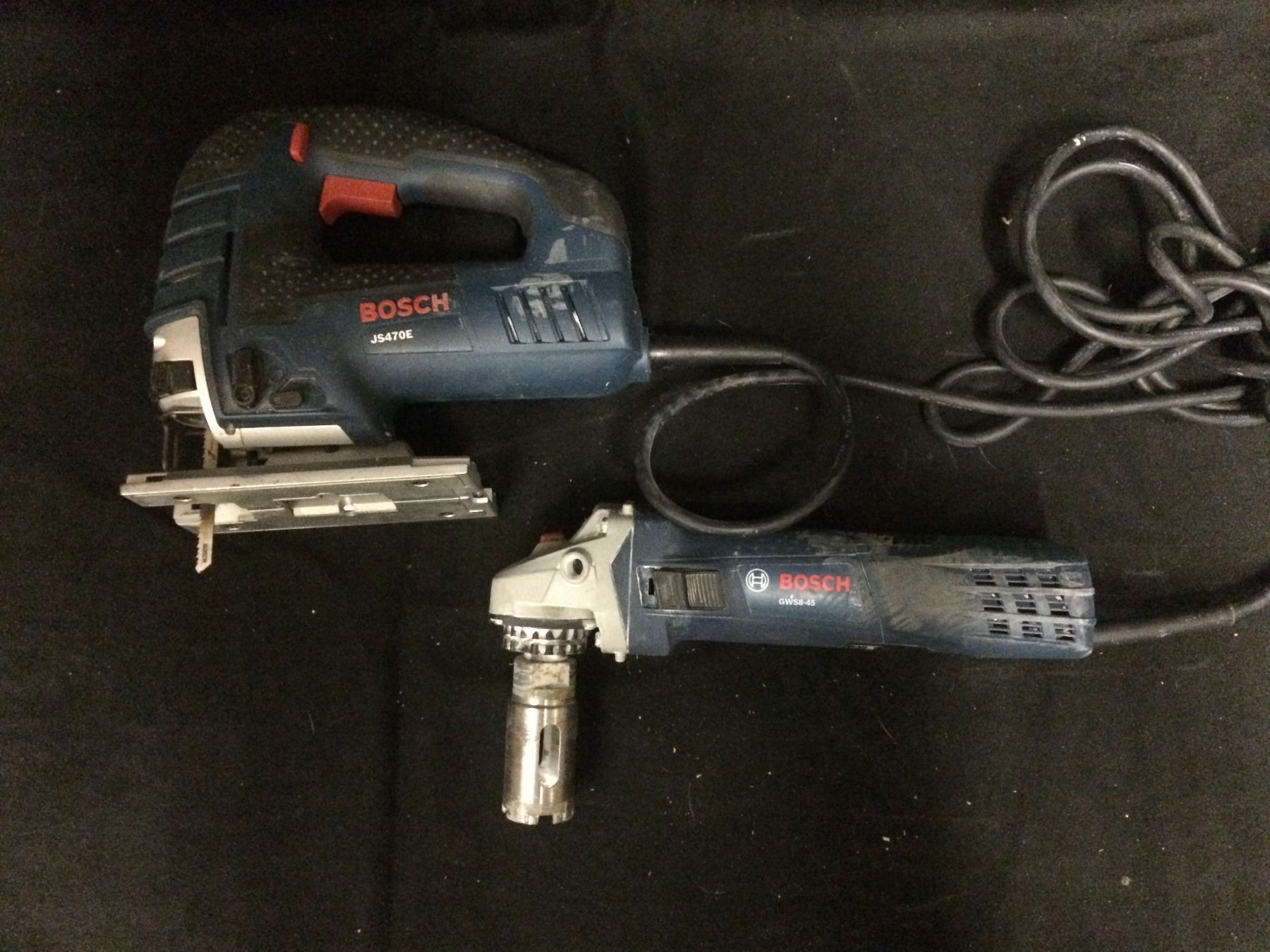 Bosch JS470E 7.0AMPS Top Handle Jigsaw & Bosch GWS845 Angle Grinder
