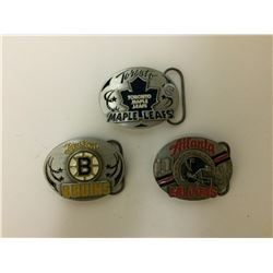 SISKIYOU LIMITED EDITION SPORT BELT BUCKLE LOT (BRUINS, LEAFS, FALCONS)