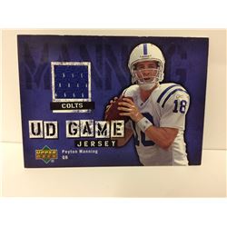 PAYTON MANNING GAME USED JERSEY MEMORABILIA CARD